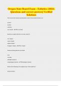 Oregon State Board Exam - Esthetics &lpar;2024&rpar;- Questions and correct answers&vert; Verified  Solutions