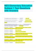 NES Elementary Education Subtest 1 Test Questions with Answers