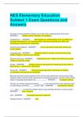 NES Elementary Education Subtest 1 Exam Questions and Answers