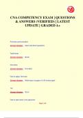 CNA COMPETENCY EXAM &vert; QUESTIONS  & ANSWERS &lpar;VERIFIED&rpar; &vert; LATEST  UPDATE &vert; GRADED A&plus;