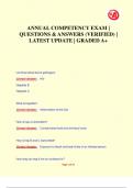 ANNUAL COMPETENCY EXAM &vert;  QUESTIONS & ANSWERS &lpar;VERIFIED&rpar; &vert;  LATEST UPDATE &vert; GRADED A&plus;