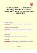 CLINICAL ANNUAL COMPETENCY  EXAM &vert; QUESTIONS & ANSWERS  &lpar;VERIFIED&rpar; &vert; LATEST UPDATE &vert; GRADED  A&plus;&ndash; FRESENIUS