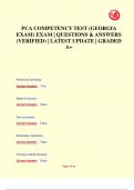 PCA COMPETENCY TEST &lpar;GEORGIA  EXAM&rpar; EXAM &vert; QUESTIONS & ANSWERS  &lpar;VERIFIED&rpar; &vert; LATEST UPDATE &vert; GRADED  A&plus;