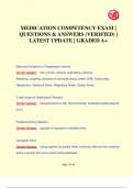 MEDICATION COMPETENCY EXAM &vert;  QUESTIONS & ANSWERS &lpar;VERIFIED&rpar; &vert;  LATEST UPDATE &vert; GRADED A&plus;