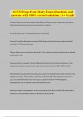 ACCS Drugs from Study Exam Questions and answers with 100&percnt; correct solutions &vert; A&plus; Grade