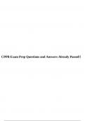 CPPB Exam Prep Questions and Answers Already Passed!!