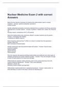 Nuclear Medicine Exam 2 with correct Answers