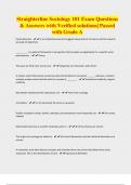 Straighterline Sociology 101 Exam Questions  & Answers with Verified solutions&vert; Passed with Grade A