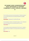 ATI MEDICATION ADMINISTRATION  TEST | QUESTIONS & ANSWERS  (VERIFIED) | LATEST UPDATE | GRADED  A+