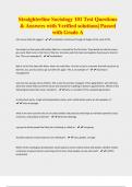 Straighterline Sociology 101 Test Questions  & Answers with Verified solutions&vert; Passed with Grade A