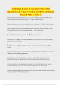 Sociology Exam 1 straighterline 2024  Questions & Answers with Verified solutions&vert;  Passed with Grade A