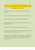 XCEL Arizona Life and Health Insurance State Exam &vert; Questions and answers with 100&percnt; correct solutions &vert; Graded A&plus;