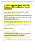 VATI RN Leadership Management Exam Questions and Correct Explained Answers 2024 Update