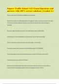 Improv Traffic School &lpar;AZ&rpar; Exam &vert;Questions and answers with 100&percnt; correct solutions &vert; Graded A&plus;