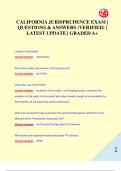 CALIFORNIA JURISPRUDENCE EXAM &vert;  QUESTIONS & ANSWERS &lpar;VERIFIED&rpar; &vert;  LATEST UPDATE &vert; GRADED A&plus;