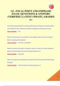 1.8 - FOCAL POINT AND EMPHASIS  EXAM | QUESTIONS & ANSWERS  (VERIFIED) | LATEST UPDATE | GRADED  A+