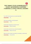 NEW JERSEY STATE JURISPRUDENCE  EXAM &vert; QUESTIONS & ANSWERS  &lpar;VERIFIED&rpar; &vert; LATEST UPDATE &vert; GRADED  A&plus;