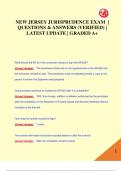 NEW JERSEY JURISPRUDENCE EXAM &vert;  QUESTIONS & ANSWERS &lpar;VERIFIED&rpar; &vert;  LATEST UPDATE &vert; GRADED A&plus;