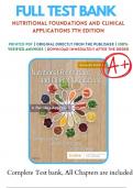 Test Bank For Nutritional Foundations & Clinical Applications 7th Ed By Grodner&comma; Sylvia&comma; Suzanne 2024 Solution 