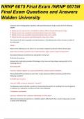 NRNP 6675 Final Exam (2 Versions, 200 Q & A, Latest-2024) / WALDEN UNIVERSITY