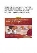TEST BANK FOR ADVANCED PRACTICE NURSING IN THE CARE OF OLDER ADULTS 2ND EDITION BY KENNEDY-MALONE CHAPTER 1-19( 2023 )|COMPLETE GUIDE A+