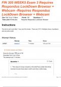 FIN 305 Week 5 Exam 3 Requires Respondus LockDown Browser + Webcam - Requires Respondus LockDown Browser + Webcam