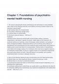 Foundations of Psychiatric- Mental Health nursing Chapter 1 Questions and Answers Correct Study Guide