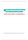 AZ-104 RENEWAL EXAM 160 PRACTICE QUESTIONS AND   100&percnt; CORRECT AND VERIFIED ANSWERS&period;  LATEST 2024 UPDATE&comma; GUARANTEED A&plus;