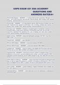 USPS EXAM 421 SSA ACADEMY QUESTIONS AND ANSWERS RATED A&plus; 