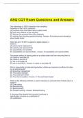 ASQ CQT Exam Questions and Answers