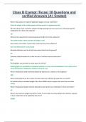 Class B Exempt &lpar;Texas&rpar; 38 Questions and verified Answers &lpar;A&plus; Graded&rpar; 