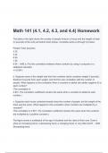 Math 141 (4.1, 4.2, 4.3, and 4.4) Exam Questions and Answers (A+ GRADED 100% VERIFIED)