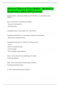 AS-level Edexcel Pure Maths - Module 2 Quadratics Q&A(100%)Correct