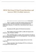 HESI Med Surg II Final Exam Questions and Answers 2023 | 100% Verified Answers