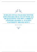 NURS 6521 FINAL EXAM 2024 WINTER  QTR (FEB 2024) REAL EXAM WITH ALL  100 QUESTIONS AND 100% CORRECT  ANSWERS GRADED A+ WALDEN  UNIVERSITY (BRAND NEW!!)