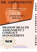 DR. ASSESSMENTS   Nurturing Students with Knowledge. Guiding Success with Test Answers. Answers Illuminate. Success Awaits. Join the Journey!! All the Best! SHADOW HEALTH  ASSIGNMENT 3  CONFLICT  MANAGEMEN