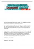 ABNM &lpar;AMERICAN BOARD of NUCLEAR MEDICINE&rpar; QUIZ 2024 &lpar;Updated Version&rpar; QUESTIONS & COMPLETE SOLUTIONS Graded 100&percnt;