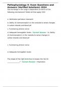 Pathophysiology II&colon; Exam Questions and Answers &lpar;Verified Solutions&rpar; 2024