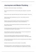 Journeyman and Master Plumbing  Questions With 100&percnt; Correct Answers&period;
