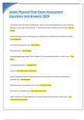 Seidel Physical Final Exam Assessment Questions and Answers 2024