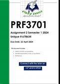 PRF3701 Assignment 2 &lpar;QUALITY ANSWERS&rpar; Semester 1 2024