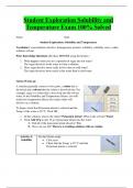 Student Exploration Solubility and  Temperature Exam 100% Solved 
