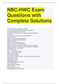 NBC-HWC Exam Questions with Complete Solutions