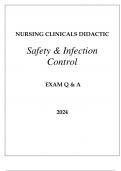 NURSING CLINICALS DIDACTIC SAFETY & INFECTION CONTROL EXAM Q & A 