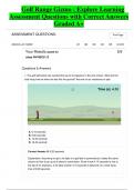 Golf Range Gizmo : Explore Learning Assessment Questions with Correct Answers  Graded A+ 