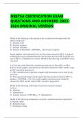 NBSTSA CERTIFICATION EXAM QUESTIONS AND ANSWERS 2023-2024 ORIGINAL VERSION