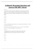 Arithmetic Reasoning Questions and  Answers Pdf 100&percnt; Solved 