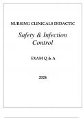 NURSING CLINICALS DIDACTIC SAFETY & INFECTION CONTROL EXAM Q & A