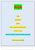 AQA GCSE GEOGRAPHY 8035/3 Paper 3 Geographical Applications Version: 1.0 Final G/KL/Jun23/E6 8035/3 (JUN238035301) GCSE GEOGRAPHY Paper 3 Geographical ApplicationsQUESTION PAPER & MARKING SCHEME/ [MERGED] Marl( scheme June 2023