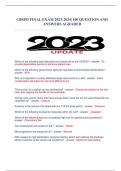 CBSPD FINAL EXAM 2023-2024&vert; 100 QUESTION AND ANSWERS AGRADED Which of the following best describes the overall role of the CS&sol;SPD&quest; - answer -To provide dependable service to enhance patient care&period; Which of the following government agencies regulates enviro